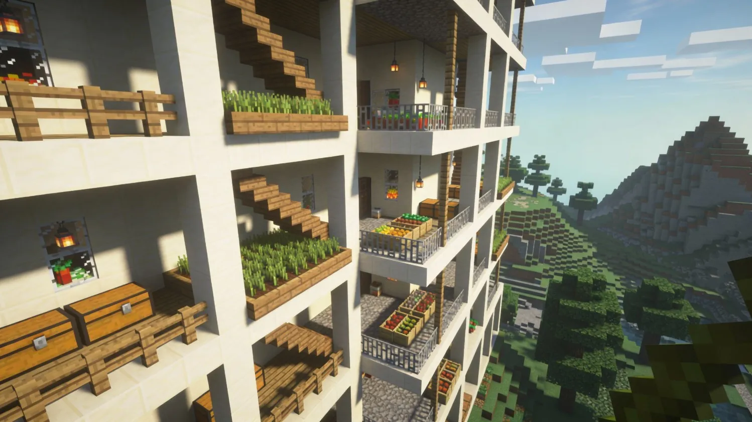 Вертикальные постройки Minecraft идеи и примеры