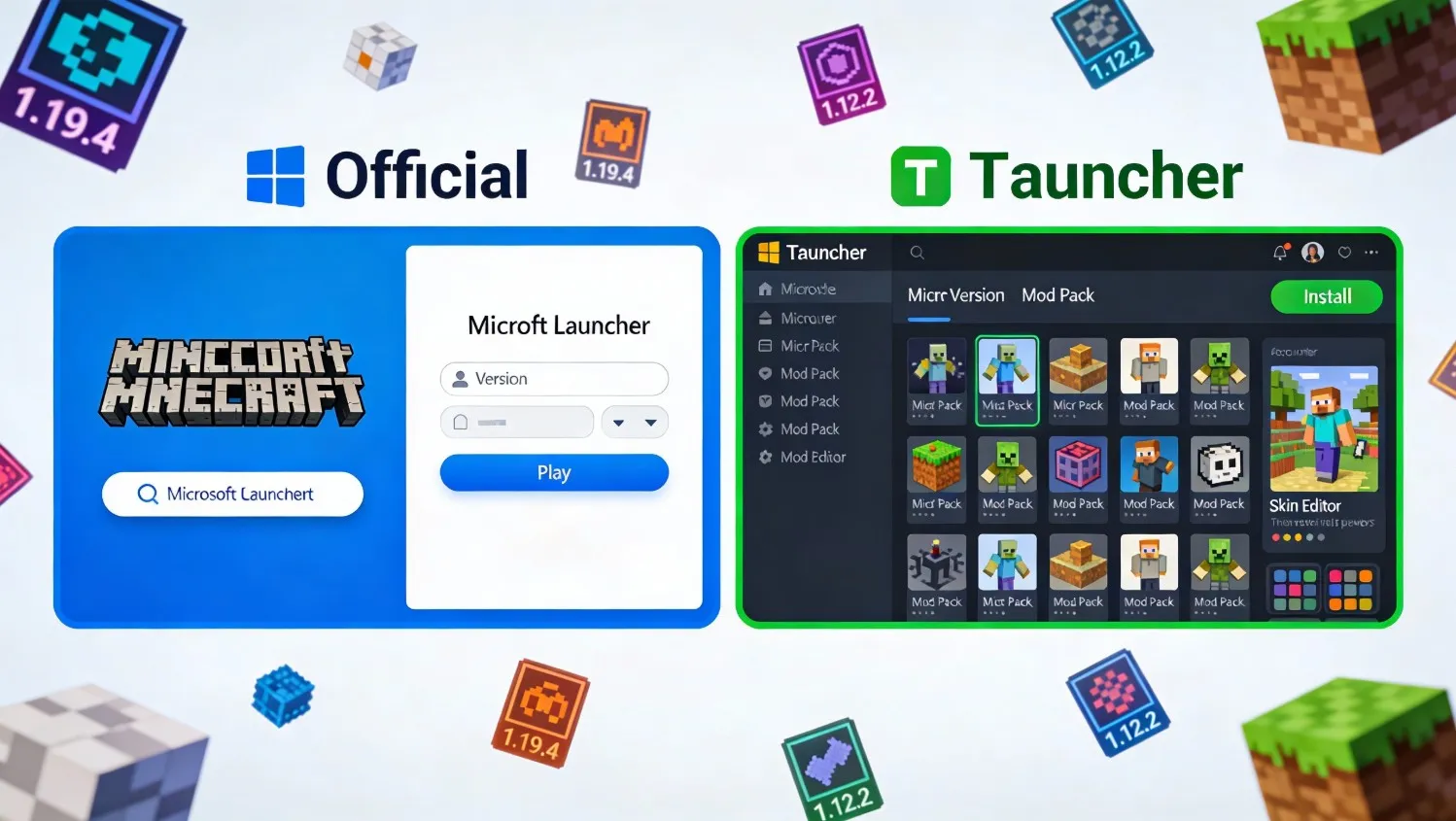 Что такое лаунчеры Minecraft обзор официального Minecraft Launcher и TLauncher сравнение функций возможностей и отличий для игроков