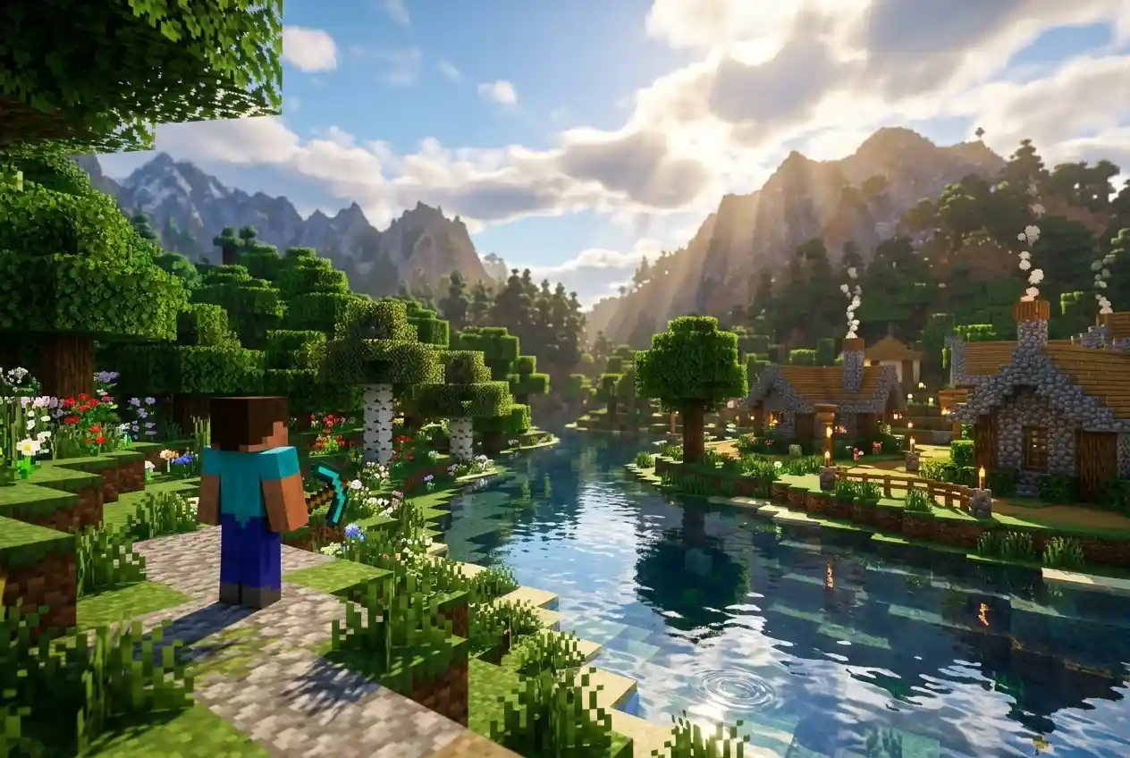 Minecraft RTX и Vibrant Visuals: как меняется графика игры